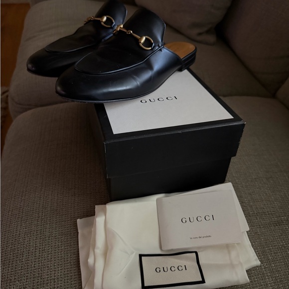 Gucci Black Leather Horsebit Slip-On Mules - Picture 6 of 11